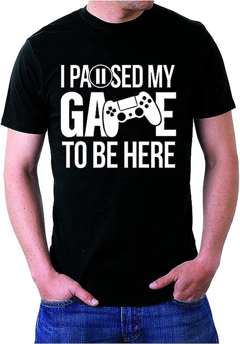 Ik Pauzeerde Mijn Spel Om Hier Te Zijn T-Shirts voor Mannen Grafisch Grappig Video Gamer T Shirt 3XL