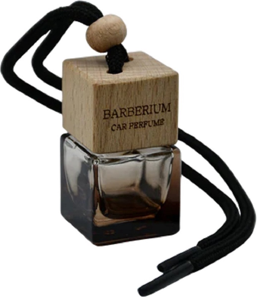 BARBERIUM MAN AUTO GEUREN, 7ML - NR 12 - AVENTUS ( best seller ) - Glazen Hanger HOUTEN Dop