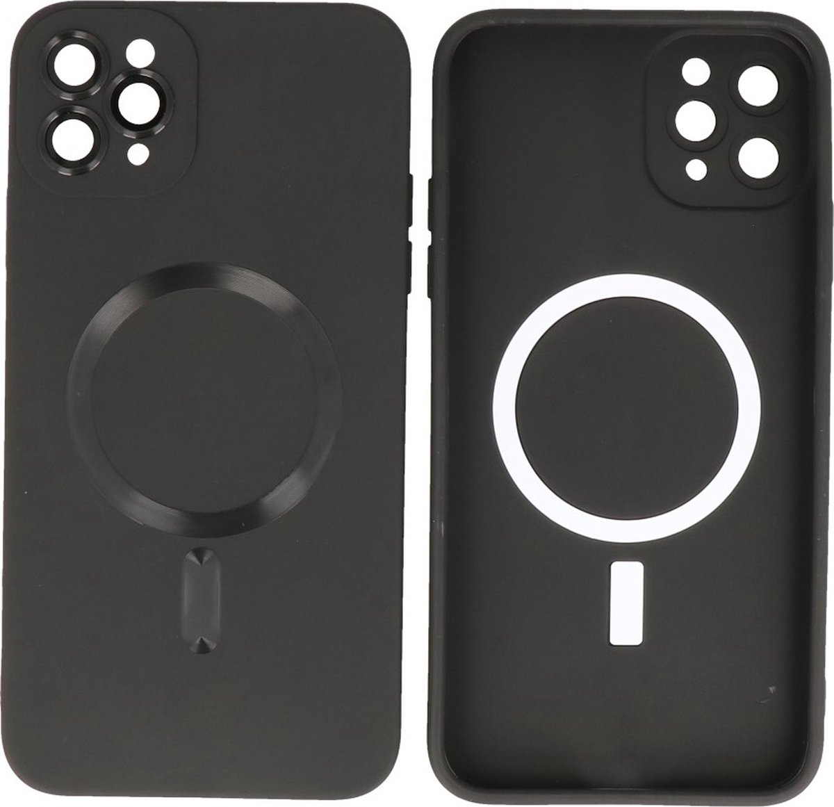 MagSafe Hoesje - Backcover met Camera Beschermer voor de iPhone 11 Pro Max - Zwart