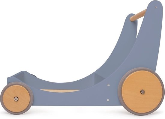 Kinderfeets 2-in-1 houten opbergkar & loopwagen - Slate Blue — afbeelding 2