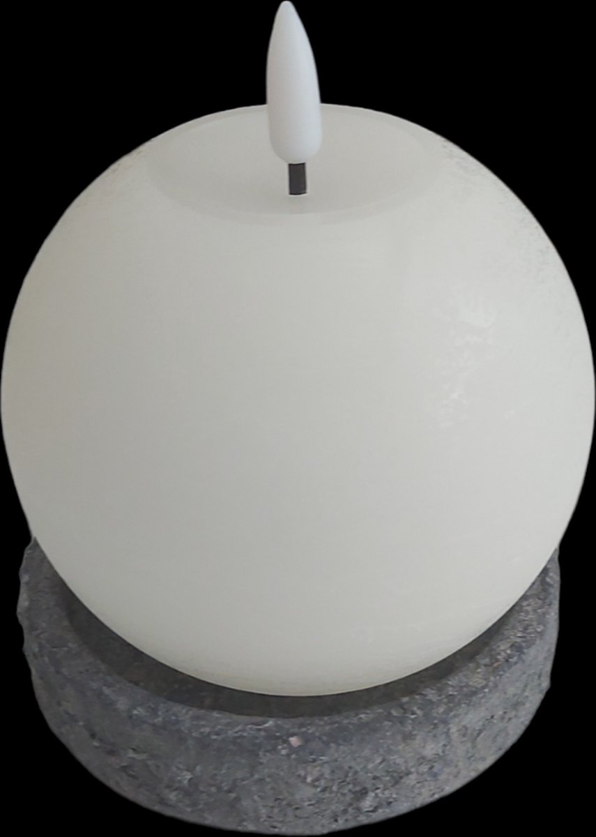 Countryfield Bol kaars Wit M met led verlichting bol kaars M Witte bol kaars