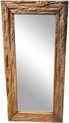 Meubelplaats Teak Spiegel 200x100 cm - Ruw Oud Teakhout - Robuust Design - Houten lijst