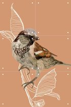 IXXI Sparrow - Wanddecoratie - Dieren en insecten - 40 x 60 cm