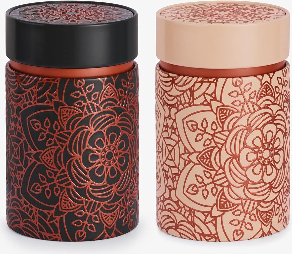Mandala Theeblik Set – Eigenart Blik - Geschikt voor losse thee - Set van 2x150gr