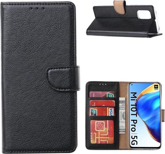 Étui LuxeBass adapté pour Xiaomi Mi 10T / Mi 10T Pro 5G - Bookcase Zwart - Etui portefeuille - Bibliothèque - Couverture de livre - Étui de livre - Couverture de livre