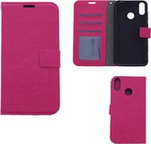 LuxeBass Hoesje geschikt voor Huawei Y7 Prime (2018) - Boekhoesje met kaartvakken - Roze gsm hoesje - telefoonhoes - telefoonhoesjes