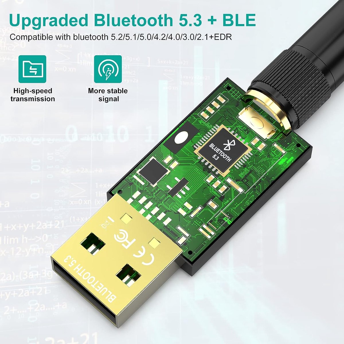 Adaptateur Bluetooth NÖRDIC BT7 - USB - Bluetooth 5.3 - 150m - Zwart