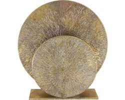 DKNC Tafellamp Moos - Staande Lamp Metaal - Industrieel - 37x8x39cm - Goud - Hoogwaardig materiaal - Tafellamp Slaapkamer - Staande lamp Woonkamer