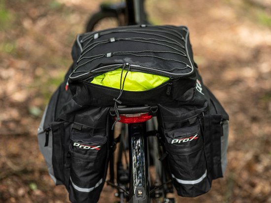 Fietstassen Dubbel ProX - waterdichts 43 Liter fietstas - Zwart Grijs - Regenhoes van ProX — afbeelding 4