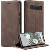 CaseMe - Telefoonhoesje geschikt voor Google Pixel 8 - Wallet Book Case - Met Magnetische Sluiting - Donker Bruin