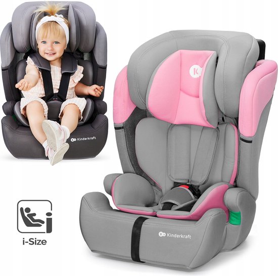 Autostoel - Grijs/Roze - 9 tot 36 kilo - Isofix Autostoel - tot 12 jaar -  Kinderzitje... | bol