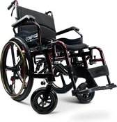 Comfygo X-1 édition spéciale, fauteuil roulant manuel pliant léger, fauteuil roulant de transport, fauteuil roulant à pousser (noir et rouge)