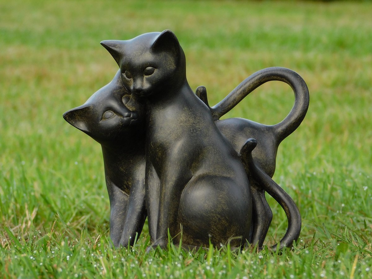 Lutabuo Figurines de chat solaires Art de statue de chats d