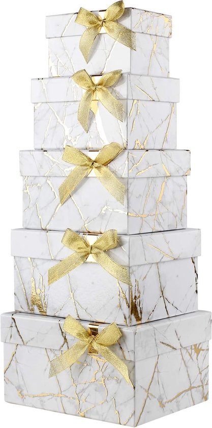 Brandsseller Set van 13 opbergdozen met deksel, verschillende maten, stevige geschenkdozen, camera, zwart/wit