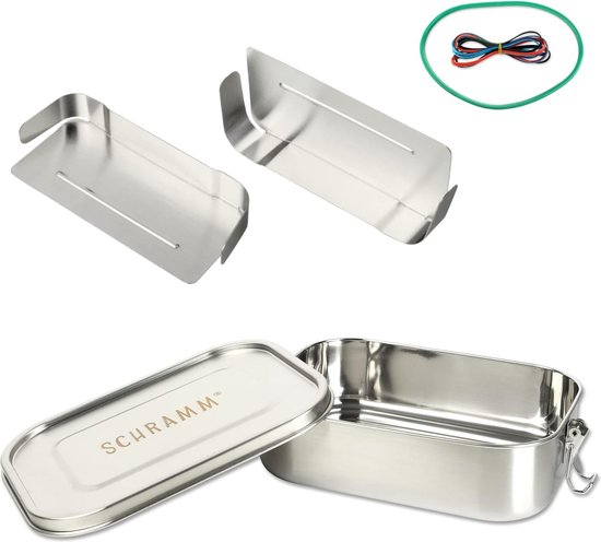 Broodtrommel van roestvrij staal, lekvrij, lunchbox 800 ml, met een