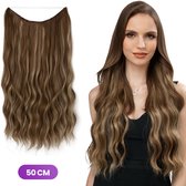SassyGoods® Premium Hair Extensions - Extension - Haarstuk - Bruin Golvend Haar - 50 cm