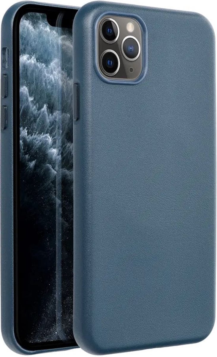 Casify Leren Hoesje met MagSafe voor iPhone 11 Pro Max - Donkerblauw
