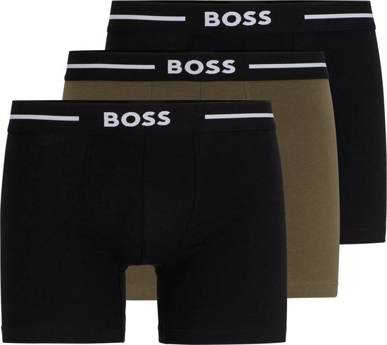 HUGO BOSS Bold boxer briefs (pack de 3) - boxers pour hommes longueur normale - multicolore (ensemble avec différentes couleurs) - Taille : L