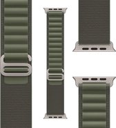 REBUS - Loop voor Apple Watch (42 mm/44 mm/45 mm), Alpine-loop [Nylon, katoen en aluminium], comfortabele en stijlvolle Apple Watch-band (Green)