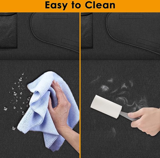 Protection de coffre pour Chiens, Couverture de coffre pour chien Tapis de protection de coffre avec protection de seuil de chargement et protection latérale, imperméable, antidérapant, anti-rayures, Zwart