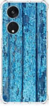 Shockproof Case OPPO A98 Telefoonhoesje met doorzichtige rand Wood Blue