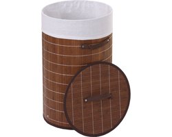 Wasmand 50 Liter bamboe bruin rond