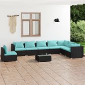 The Living Store Loungeset Zwart - Modulair design - Hoogwaardig materiaal - Stevig frame - Toegevoegde zitcomfort
