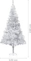 vidaXL - Kunstkerstboom - met - verlichting - en - kerstballen - 240 - cm - PET - zilver