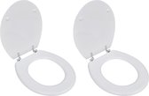 The Living Store Universele Toiletbril - Wit - 45 x 36 x 5 cm (LxBxH) - Duurzaam MDF - Sterke Chroom-zinklegering