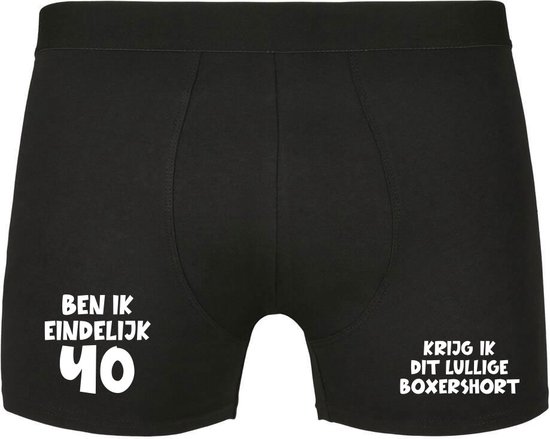 Ben ik eindelijk 40, krijg ik dit lullige boxershort Heren Boxershort - verjaardag - jarig - 40e verjaardag - feest - onderbroek - grappig