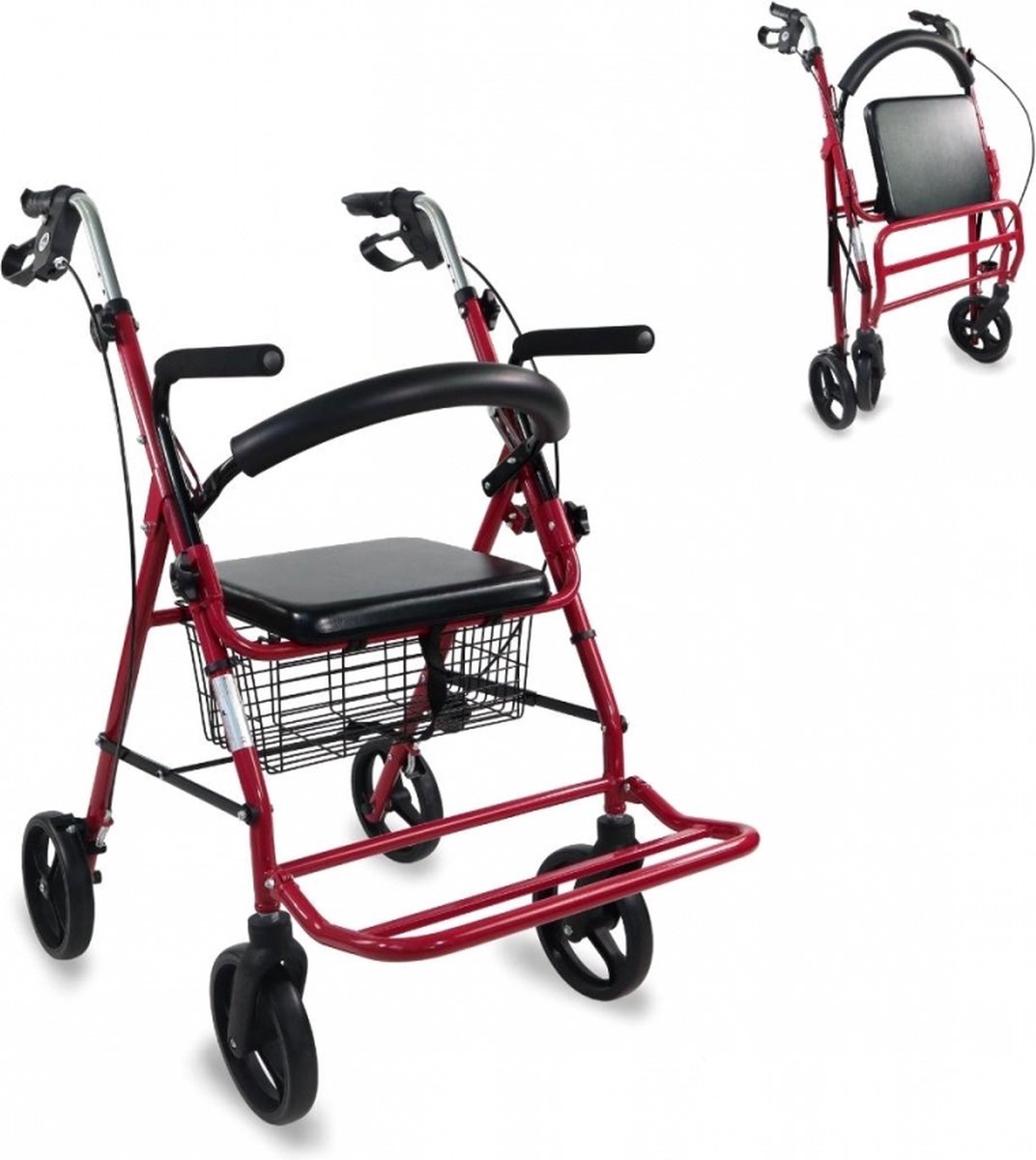 Goedkoopste Mobiclinic® PRO Colón - Rollator - Europees Merk - Rollator met 4 Wielen - met Stoel en Rugleuning - Opvouwbare en Verstelbare in Hoogte - met Remmen - Lichtgewicht - Aluminium
