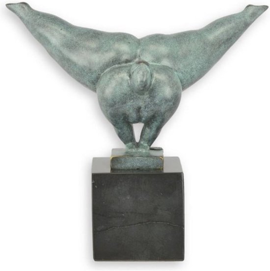 Bronzen Danseres – Moderne Kunst Sculptuur- Groene Patina - Luxe Decoratie - Woondecoratie Beeld