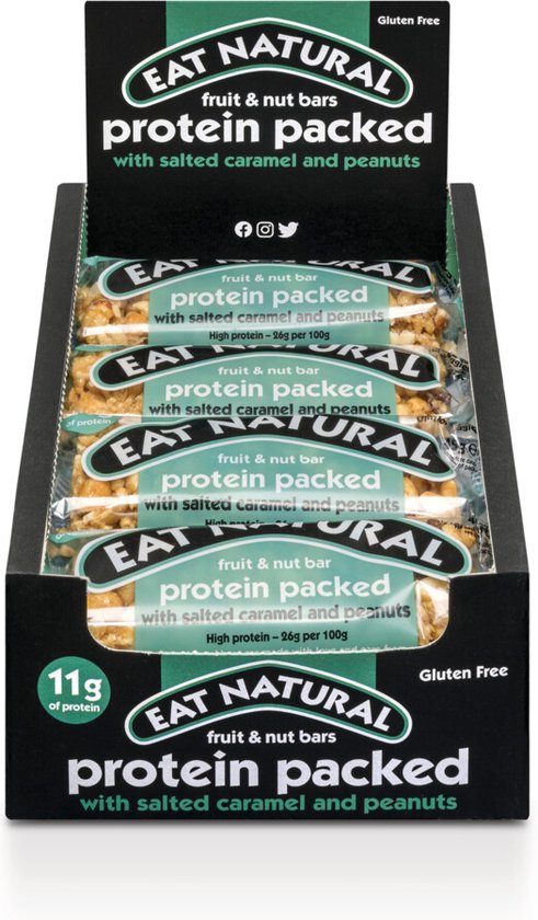 Eat Natural fruit & nut bars - Salted caramel en pinda's - Proteïn packed - 12 x 45 gram