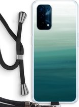 Case Company® - Hoesje met koord geschikt voor Oppo A74 5G hoesje met Koord - Ocean - Telefoonhoesje met Zwart Koord - Bescherming aan alle Kanten en Over de Schermrand