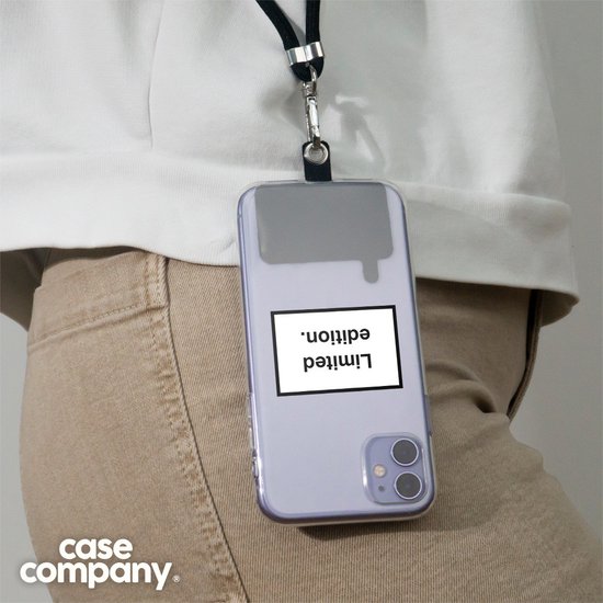 Case Company® - Coque Oppo A74 5G avec Cordon - Édition Limited - Coque de téléphone avec Cordon Zwart - Protection sur tous les côtés et sur le bord de l'écran