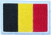 België Belgische Vlag Strijk Embleem Patch 7.8 cm / 5.3 cm / Zwart Geel Rood