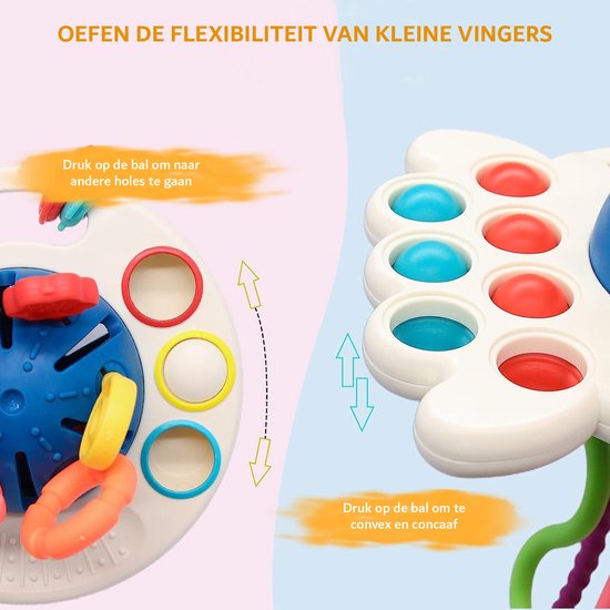 Giant bean Montessori speelgoed vanaf 6-12 maanden, 5-in-1 Montessori- speelgoed, stapeltoren, sensorisch bijtspeelgoed, spiegelpuzzel, permanente objectdoos, cadeau voor baby's vanaf 6, 9, 12 maanden