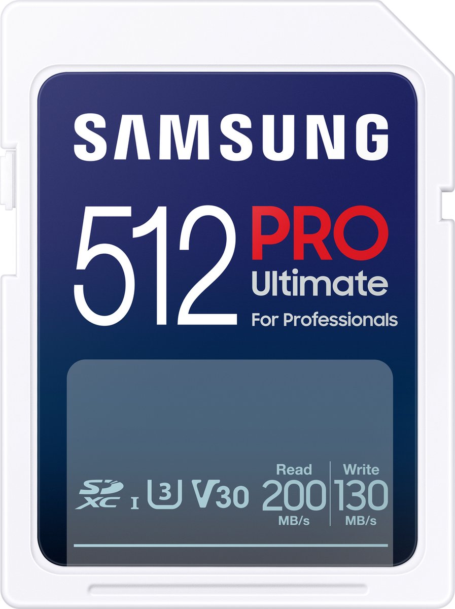 SAMSUNG Samsung PRO Ultimate – SD kaart 512 GB – 200 & 130 MB/s – Geheugenkaart camera