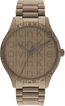 Calvin Klein CK25200343 Iconic Heren Horloge - Mineraalglas - Staal - Zwart - 42 mm breed - Quartz - Vouw/Vlindersluiting - 3 ATM (spatwater)
