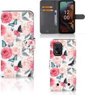 Smartphone Hoesje Nokia XR21 Flipcase Cadeautjes voor Moederdag Butterfly Roses