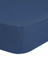 Cheqo® Jersey Hoeslaken - 180x220cm - 100% Jersey Katoen - Tot 25cm Matrasdikte - Donkerblauw