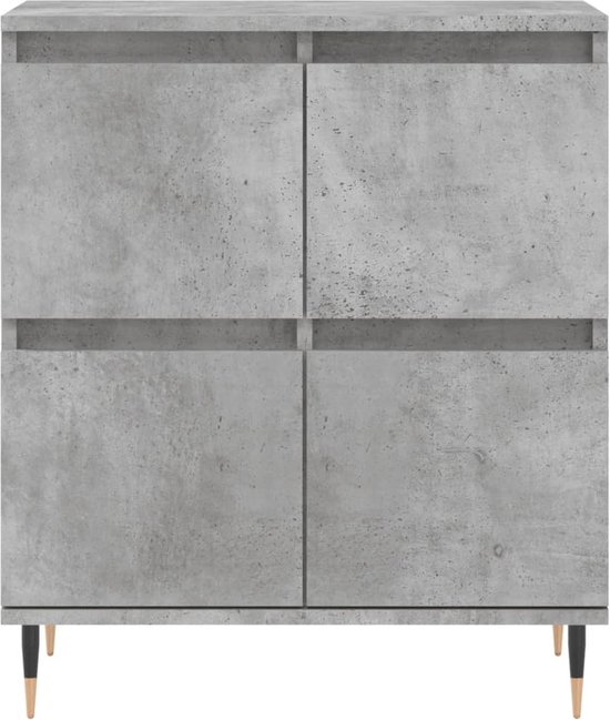 vidaXL Commodes 2 pcs Bois d'ingénierie Béton Gris