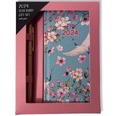 2024 Agenda Gift Set - Pocket weekagenda met pen Cadeauverpakking - 1wk/2p - 8x16cm - Bloemen