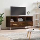 The Living Store TV-meubel - Bruineiken - 102 x 36 x 50 cm - opbergruimte - decoratieve presenteerfunctie