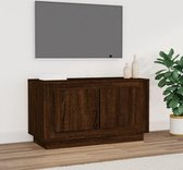 The Living Store TV-meubel Bruineiken 80x35x45 cm - Trendy en praktisch design - duurzaam bewerkt hout - voldoende opbergruimte - stevig blad - praktische deuren - Handleiding inbegrepen