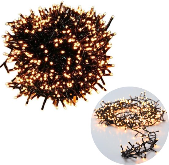 Foto: Cheqo kerstboomverlichting micro clusterverlichting kerstlampjes led verlichting kerstverlichting voor binnen en buiten 1000 led 20 meter extra warm wit 8 functies met geheugen