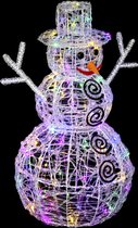 Feeric lights and christmas verlichte sneeuwpop - figuur - 60 cm - 100 leds gekleurd