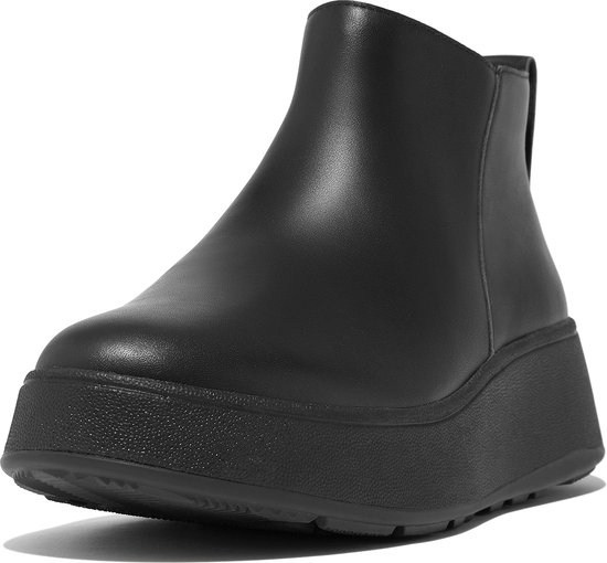Fitflop F-mode Leather Flatform Zip Ankle Laarzen Zwart EU 41 Vrouw