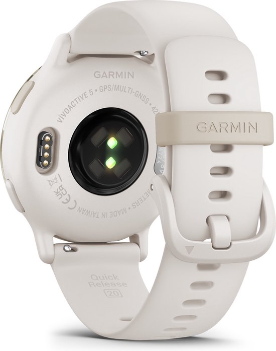 Garmin Vivoactive 5 - Sporthorloge - AMOLED-Scherm - Ivory/Cream Goudkleurig
