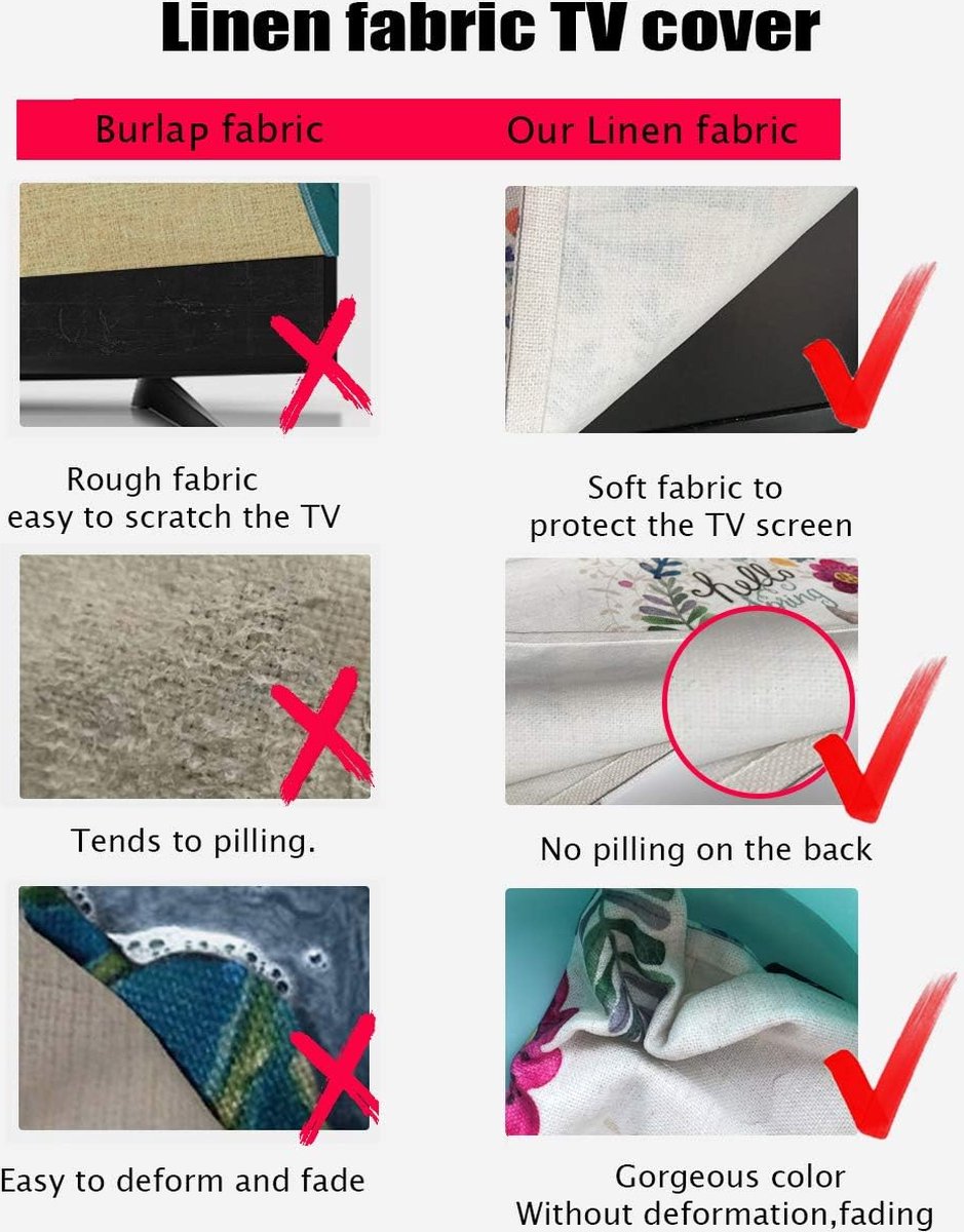 NANKAN 22-80 inch tv-hoes, heldere kleurrijke stofdichte tv-schermbeschermer voor LCD-LED, olieverfschilderij ontwerp binnen slaapkamer woonkamer decoratie stofhoes (kleur: kleurrijk, maat: 24 inch